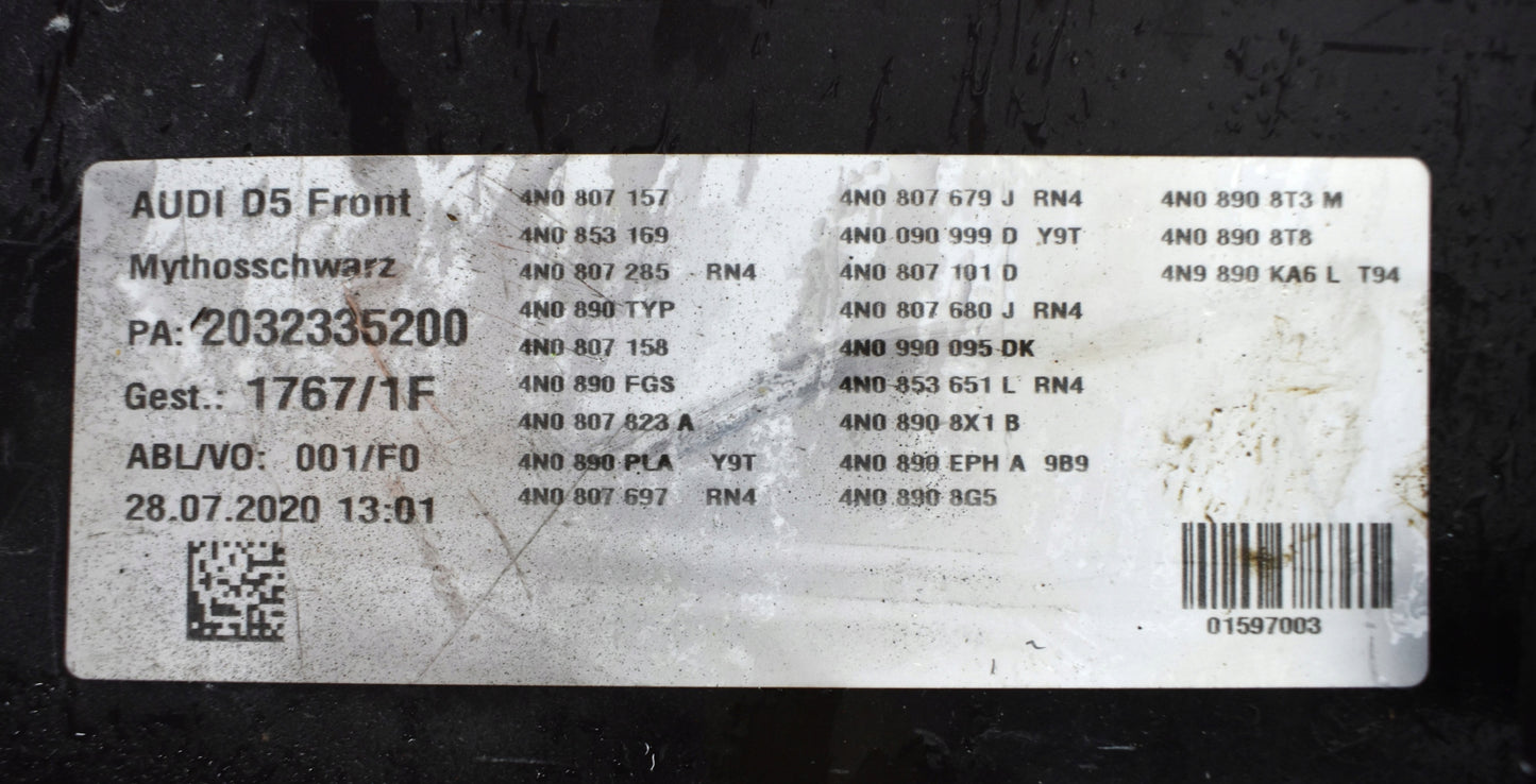 AUDI A8 D5 4N0 E TRON FRONT BUMPER ORG 4N0807437E