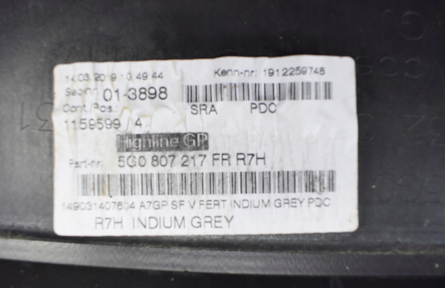 GOLF VII 5G0 LIFT FRONT BUMPER, SUPER CONDITION, ORIGINAL