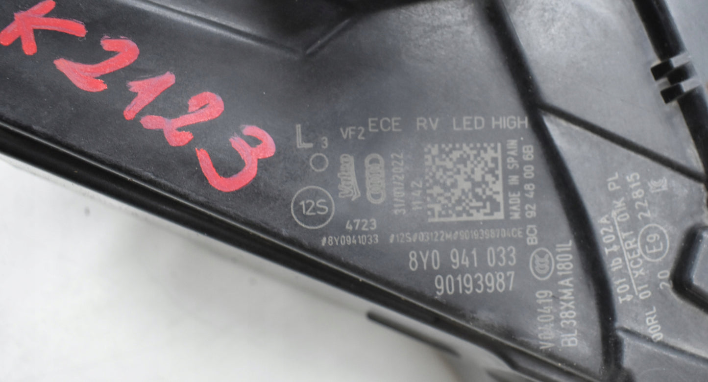 AUDI A3 8Y LEFT FRONT HEADLIGHT GENUINE FULL LED EU 8Y0941033