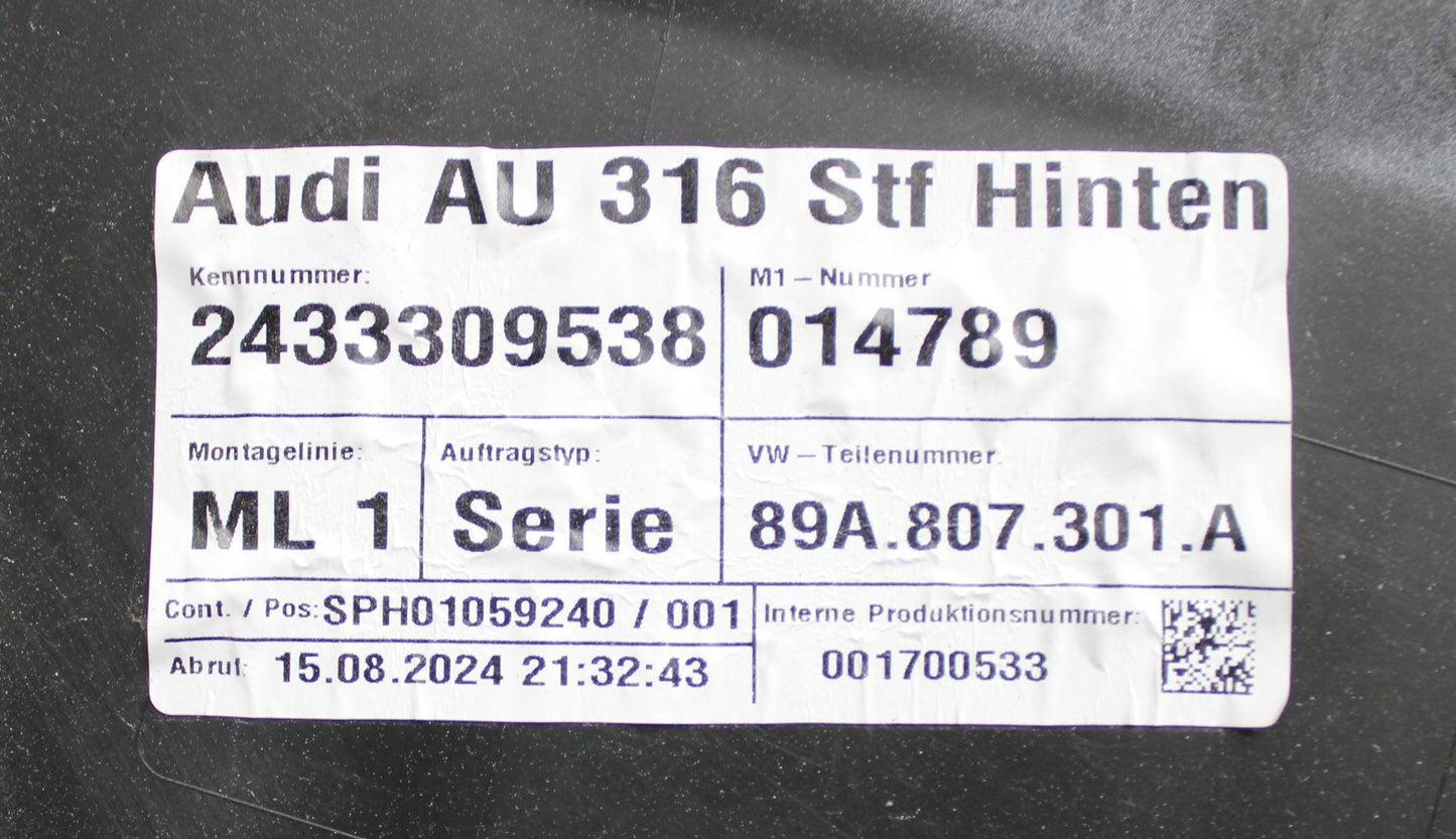 AUDI Q4 E TRON 89A REAR BUMPER ORG + BOTTOM