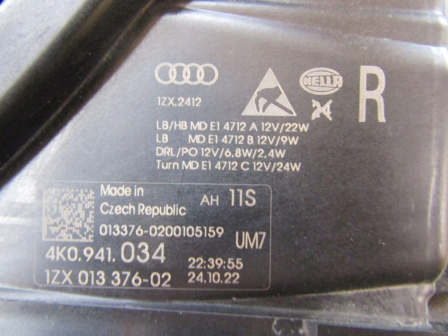 AUDI A6 C8 LED HEADLIGHT 18- RH RIGHT 4K0941034