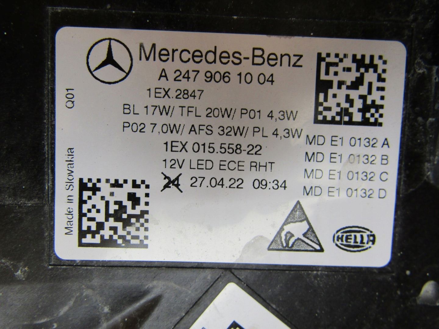 HEADLIGHT MERCEDES B CLASS W247 LED LIFT PERFORMANCE RH 22- A2479061004