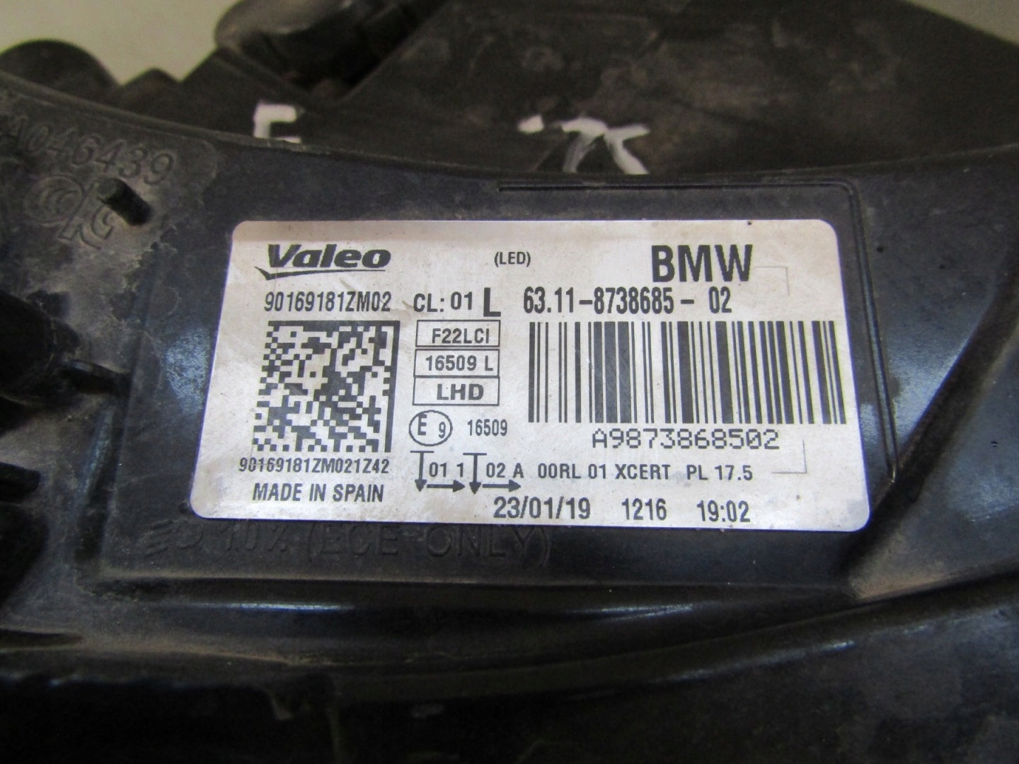 BMW 2 Series F22 F23 LIFT LCI FULL LED ADAPTIVE Headlight 17-21 RH 8738685