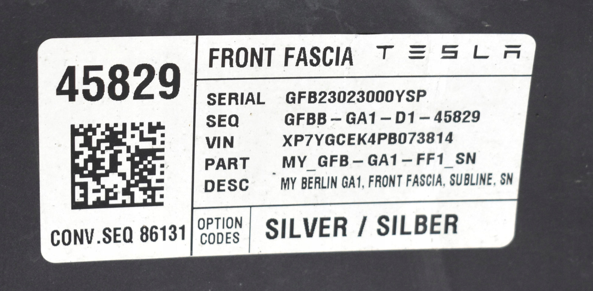 TESLA MODEL Y FRONT BUMPER ORG