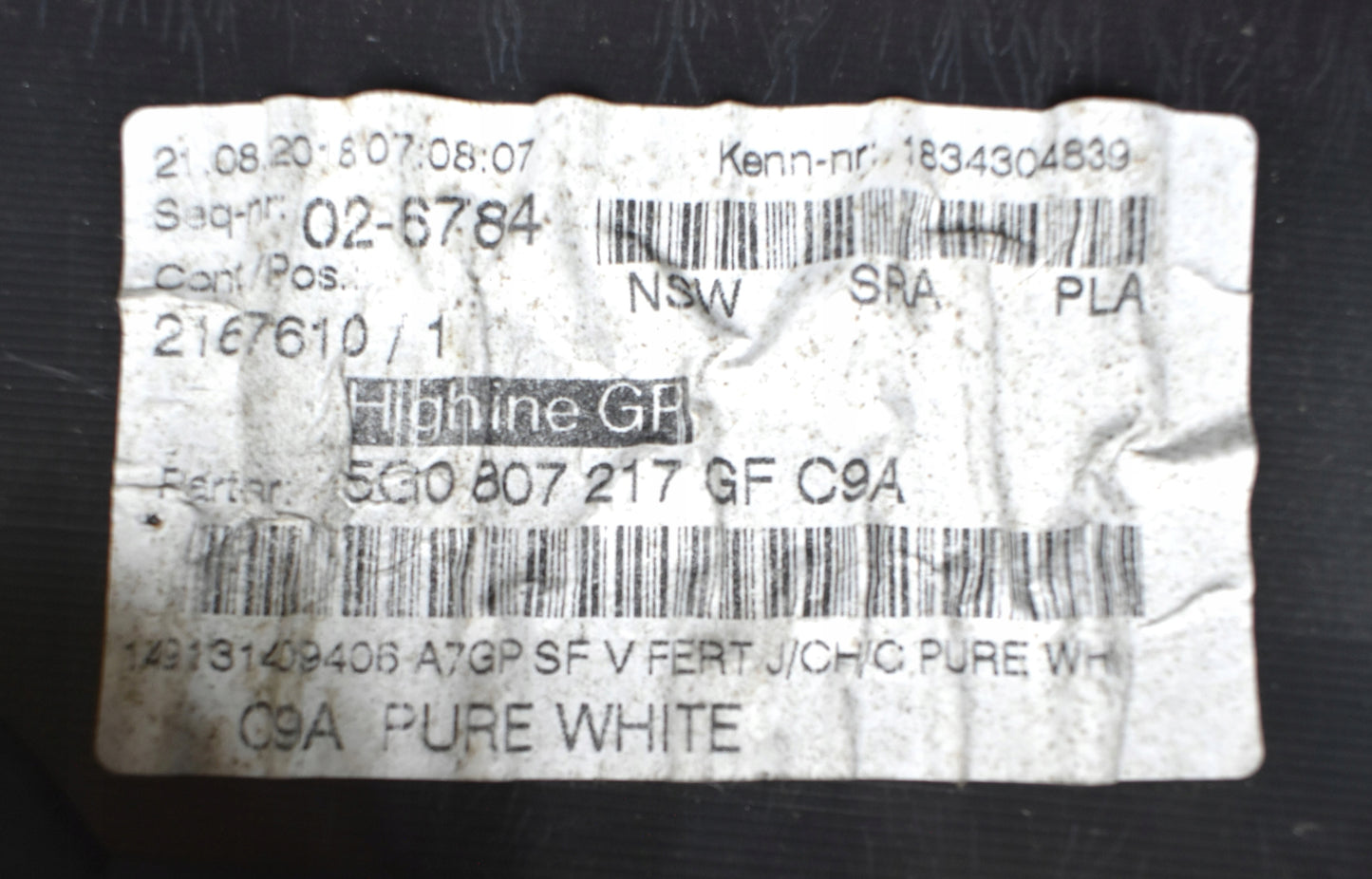 VW GOLF VII LIFT 5G0 FRONT BUMPER ORG