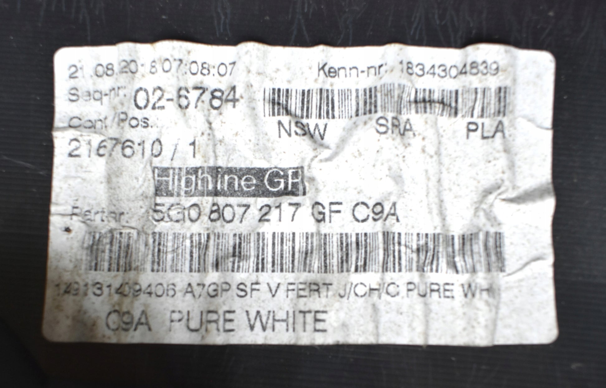 VW GOLF VII LIFT 5G0 FRONT BUMPER ORG