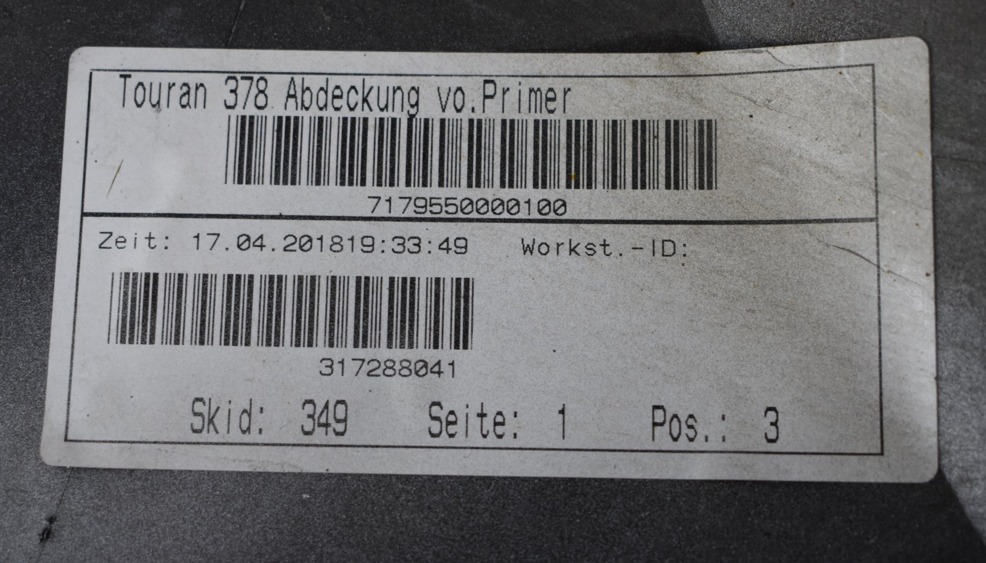 VW TOURAN 5TA FRONT BUMPER FRONT FRONT GENUINE