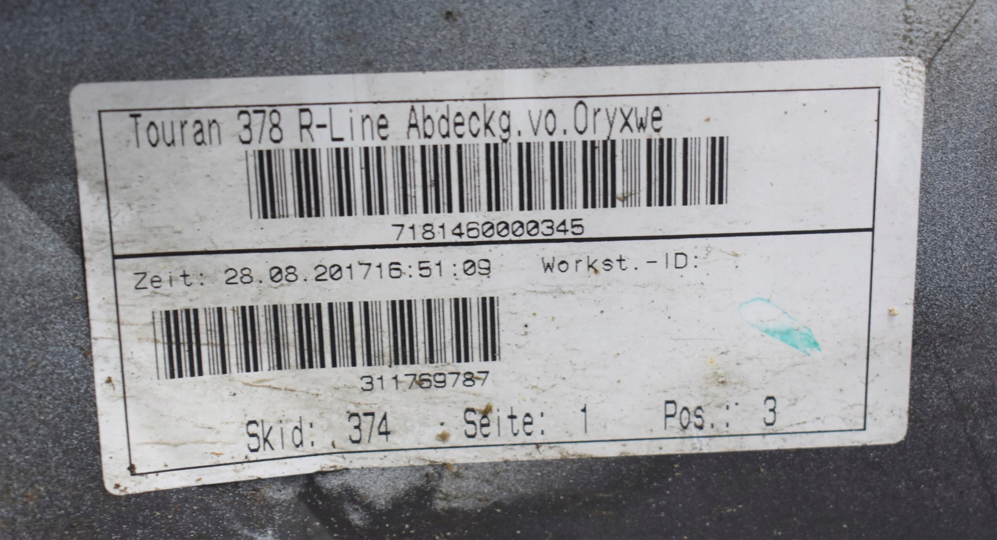 VW TOURAN III 5TA R LINE FRONT BUMPER ORG