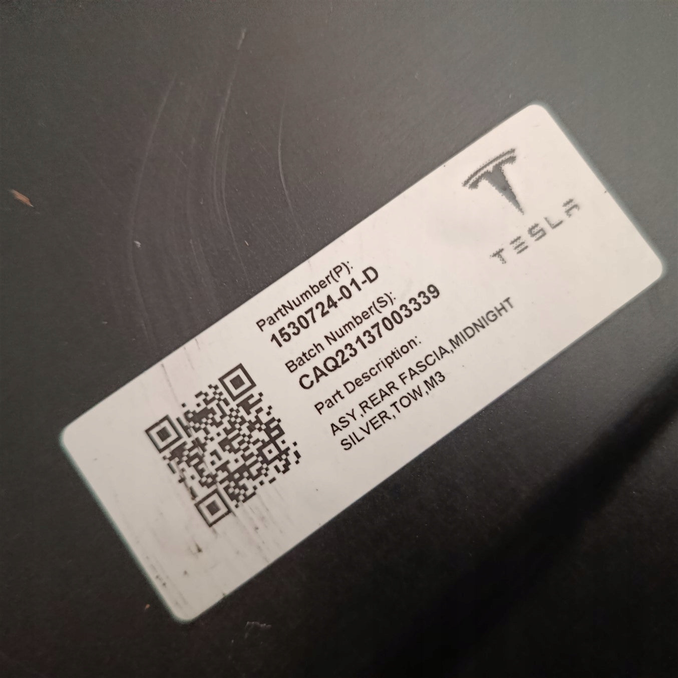 REAR BUMPER TESLA 3 III 17-21 1530724-01-D